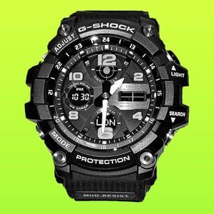 Casio G-Shock GSG100-1A Black Mudmaster Tough Solar Watch.